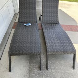 SunVilla Nora Woven Chaise Lounge  with Wheels - 2-Pack