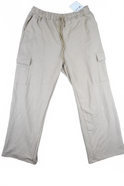 NWT Women’s Beige Cargo Jogger Pants Size XL Utility Tan