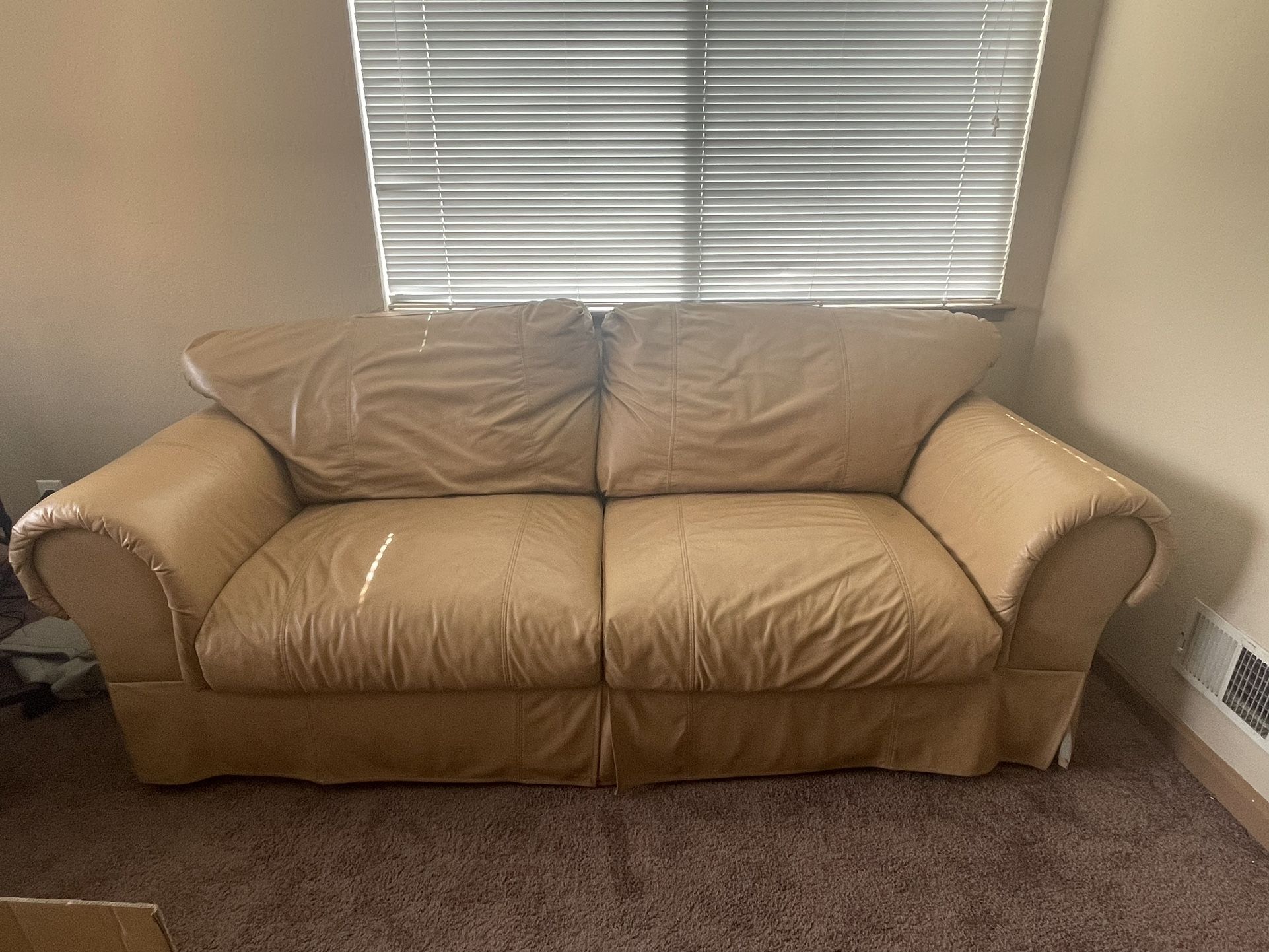 Peanut Butter Leather Couch