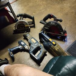 Various Ryobi Power Tools And Porter Cable 