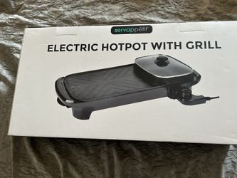 Electric hot pot with grill