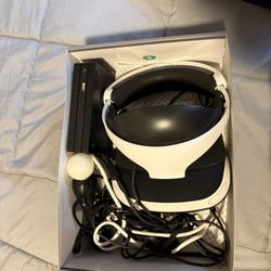 PlayStation VR Headset And Controllers And Connector 