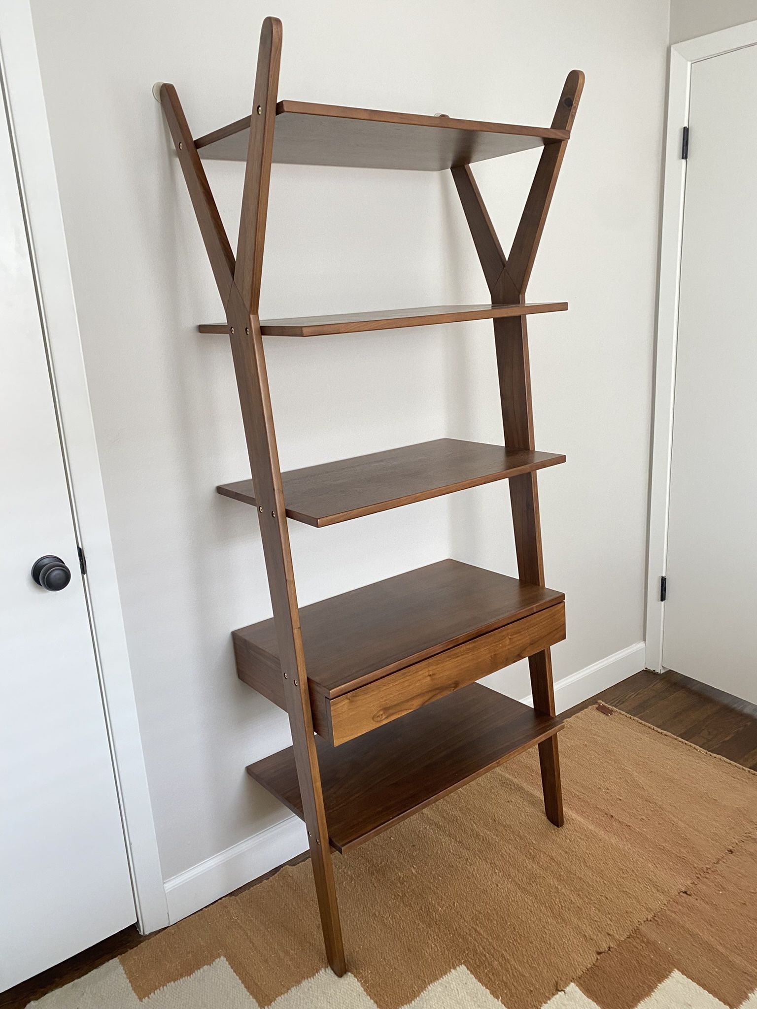 Article Lignum Walnut Wood Shelving Unit