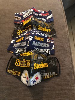 Face mask , homemade triple layer material with filtered pocket . Filter not include 12.50