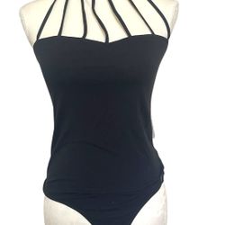 ⚡️ Elegant Black Strappy Bodysuit ⚡️ M