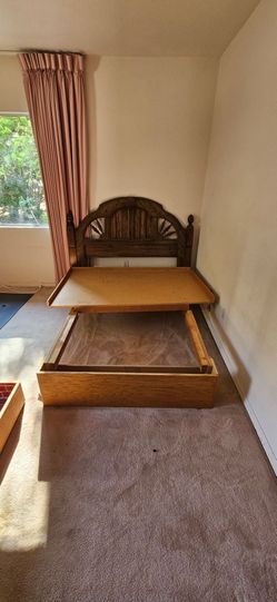 Queen Size bed frame with storage wooden