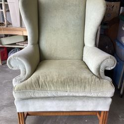 Velvet Wing Back Chair