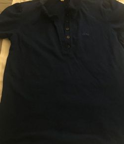 Navy Blue Burberry Collar Shirt