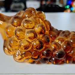 Vintage Amber Glass Grape Bottle 