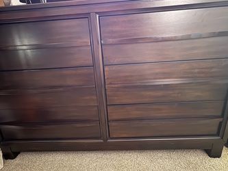 Dark Wood 6-Drawer Double Dresser