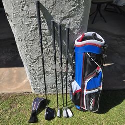 LH Top Flite Graphite Junior Golf Clubs And Bag