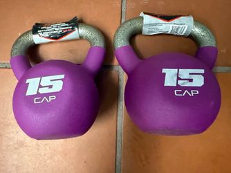 15.lbs x 2 kettlebells NEW