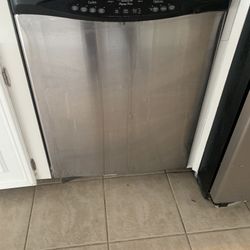 Stainless steel refrigerator and dishwasher