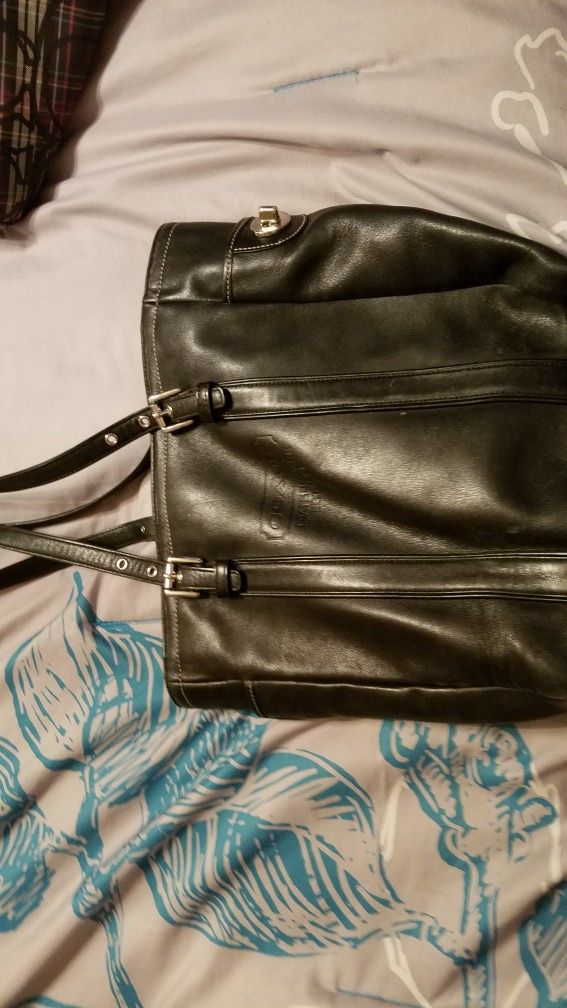 Black leather COACH bag