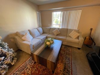 Light Gray Fabric Sectional Sofa