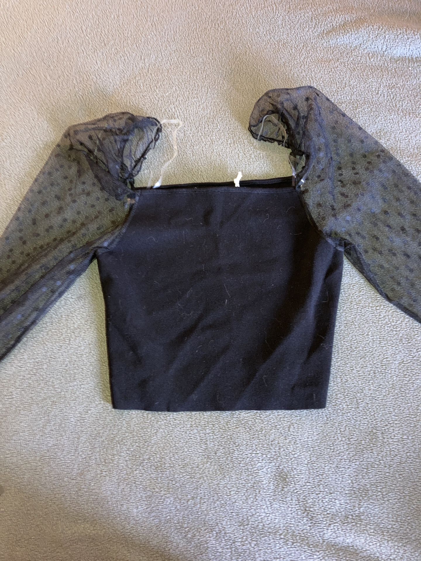 Peta And Pup Mesh Sleeve Crop Top Never Used 