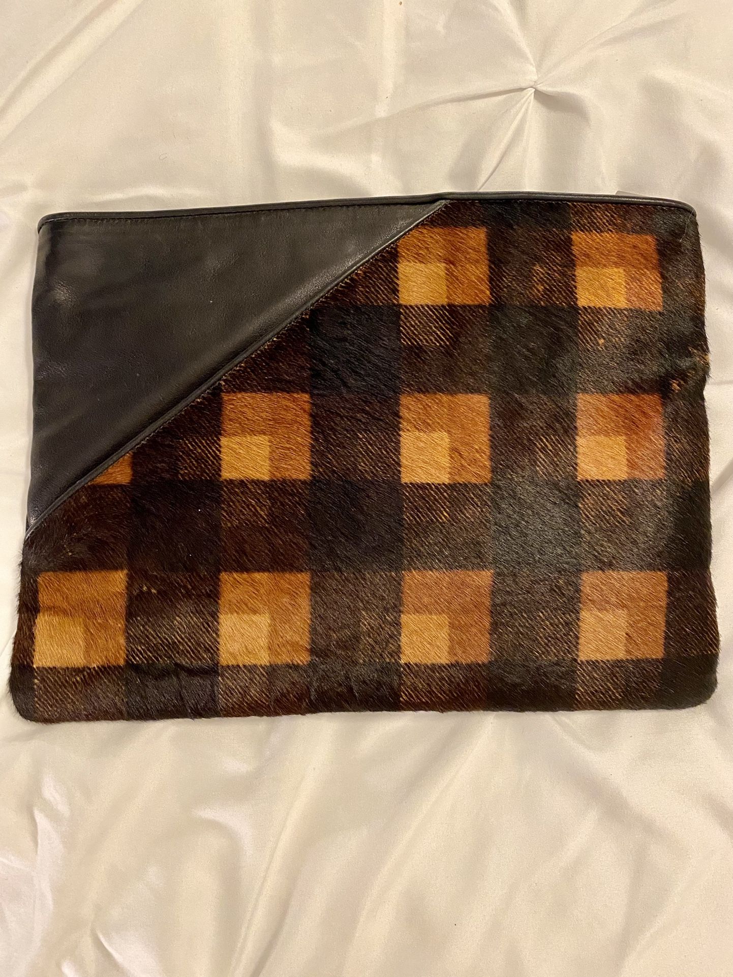 Liza Ganz New York Genuine Leather & Fur Clutch