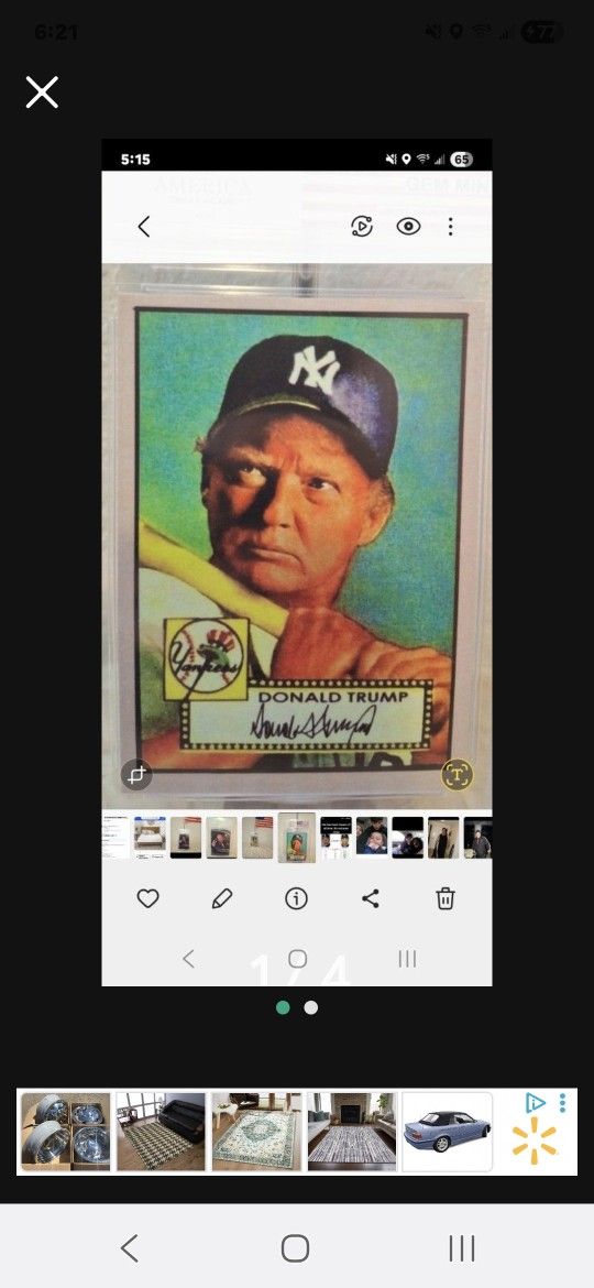 Donald Trump 1952 Replica Rookie Card