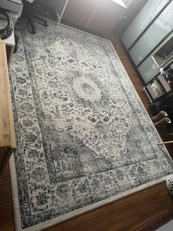 8x10 Blue And Gray Rug