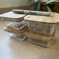 Small Glass Jars Wood Lid