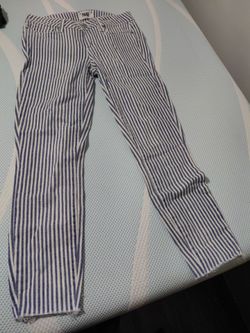 Excellent Condition Paige blue & white striped denium pants
