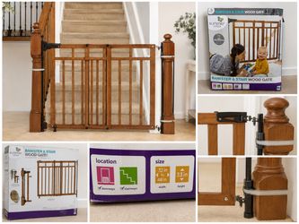 Summer Infant Banister & Stair Wood Safety Gate – Adjustable 32"–48"