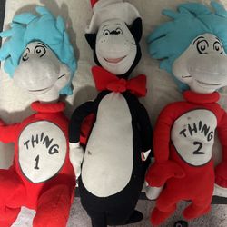 Vintage Cat In The Hat Stuffed Dolls 