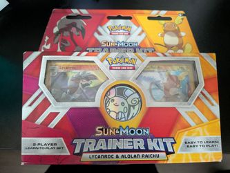 Brand New Factory Sealed Pokemon TCG Sun and Moon Trainer Kit Lycanroc & Alolan Raichu