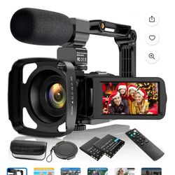 NEW 4K Vlogger HD Camcorder Kit w/  2 Batt & More