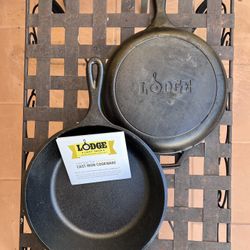 LODGE CAST IRON FRYING PAN WITH COVER