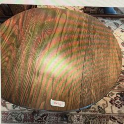 Vintage Round Oak Pedestal Table With Drop Leafs