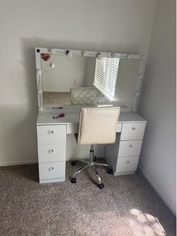 Vanity with chair