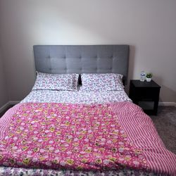 Queen Bed + Mattress + Nightstand