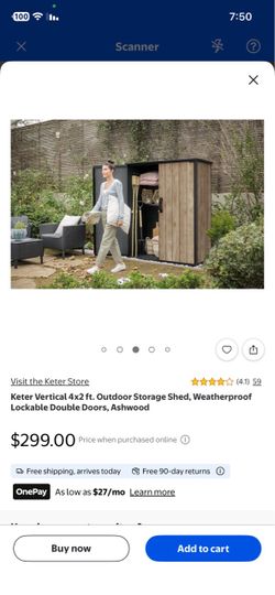 Keter Vertical 4x2 ft Outdoor Storage Shed