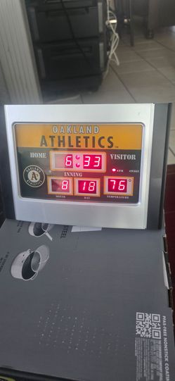 Oakland athletics Scoreboard Digital Alarm Clock Temperature Calendar MLB
