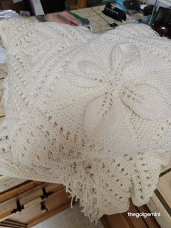 Cream Color Afghan Blanket