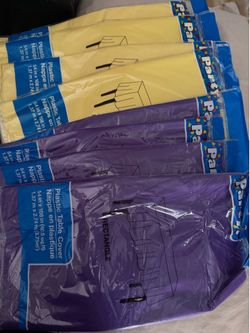 Plastic Table Cover yellow and purple
