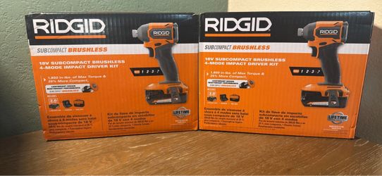 RIDGID 18V Subcompact Brushless Impact Driver Kit (x2)