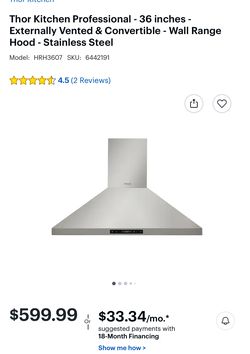 Thor New Open Box Hood 