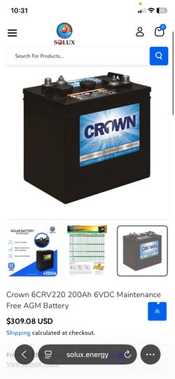 Crown 6v 220Ah batteries