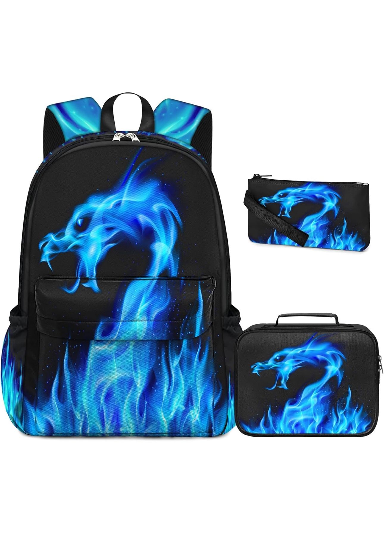 Kids Backpack for Boys，3PCS Boys Backpack with Lunch Box Set for Children Elementary Middle School Students，Lightweight School Bookbag for Travel and 