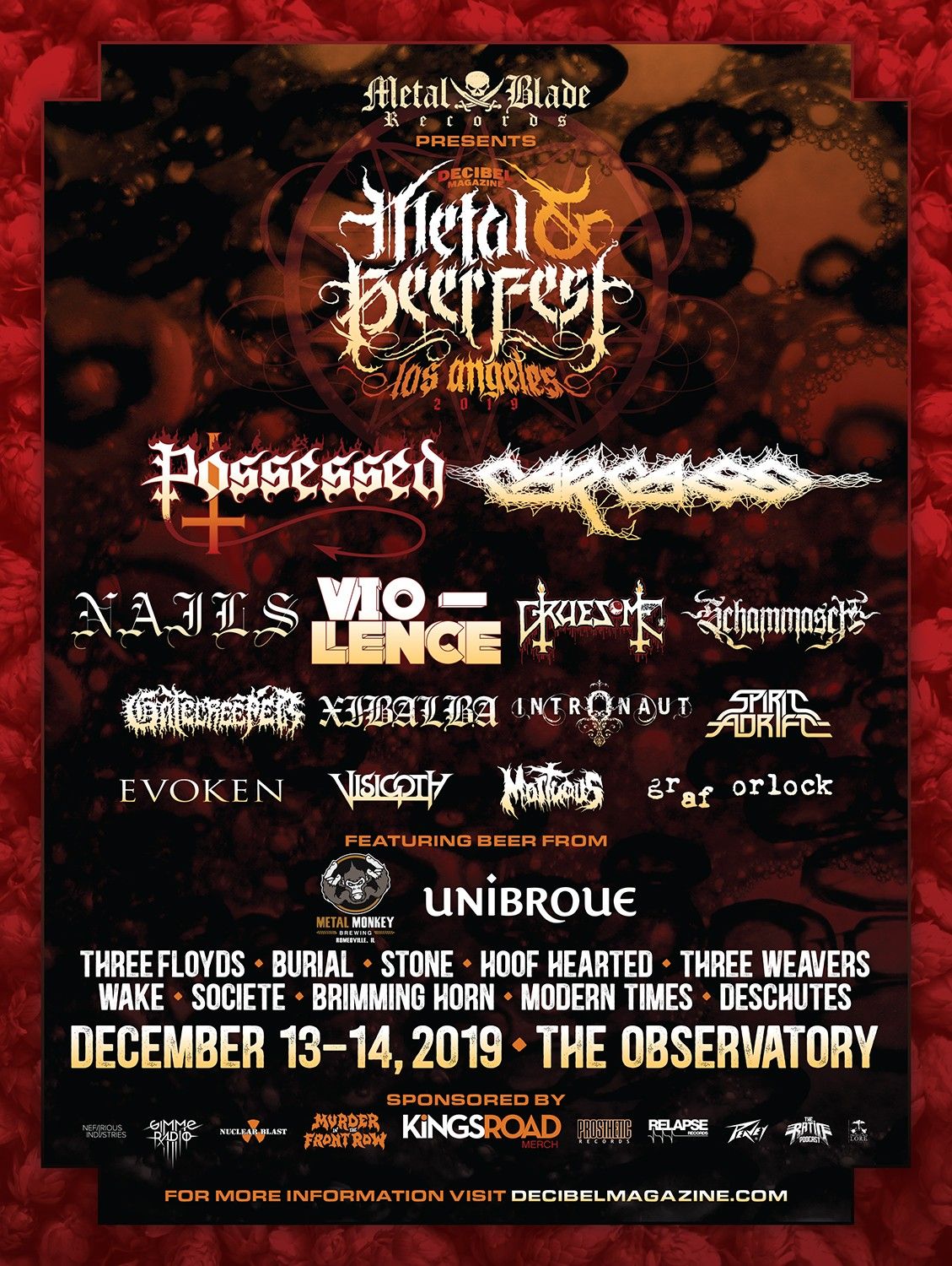 12/14/19 Decibel Magazine Metal & Beer Fest GA ticket with beer sampling 🍻