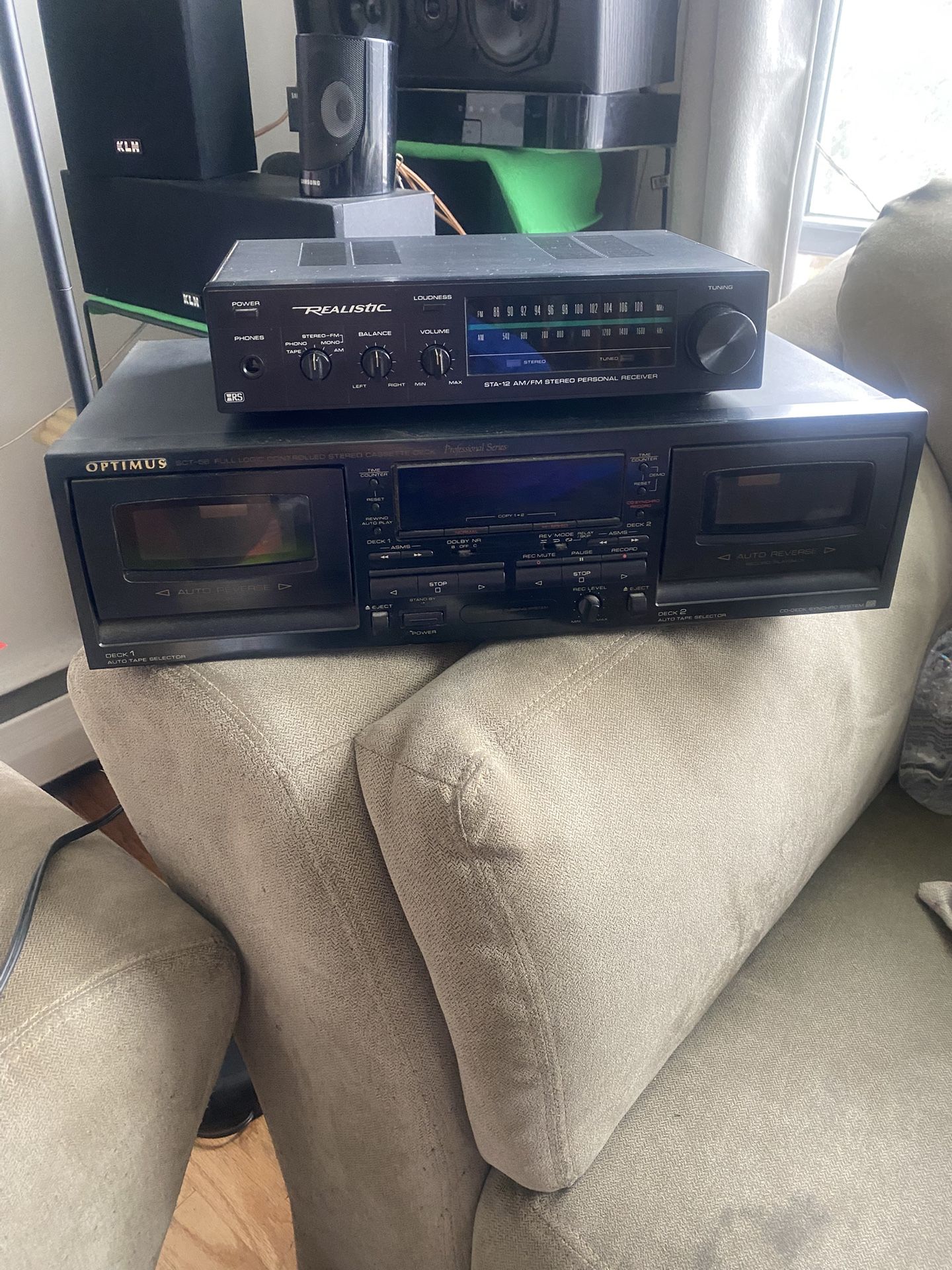 Optimus SCT-56 • Double stereo cassette deck • Dolby BC noise reduction, HX pro • Full logic controlled system • Professional Series • Auto tape