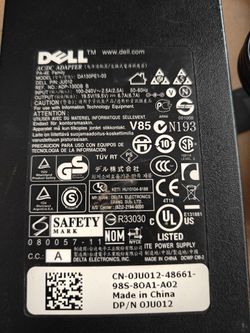 Dell 130watt 3 Prong Ac Adapter 6ft  Power Cord 
