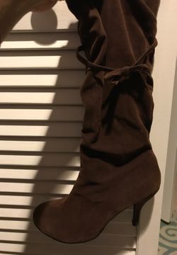 Brown suede boots