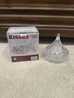 Hershey’s Kisses Godinger Crystal XL 5 Lid  Candy Dish New Open Box