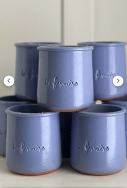 La Fermiére Lavender Terra Cotta Yogurt Jars, French Yogurt Pots, Price is per Jar