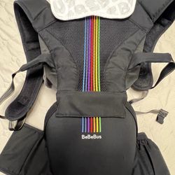 Baby Carrier with Hip Seat, BeBeBus 2-in-1 Ergonomic Newborn to Toddler Carrier up to 44 lbs, Detachable Hands-Free for Infant, All Season Forward-Fac
