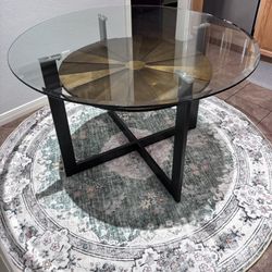 Glass And Metal Table 48x30H