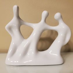Naaman Israel White Porcelain Mid-Century Modern Three Friends Three Dancers Figurine Sculpture 